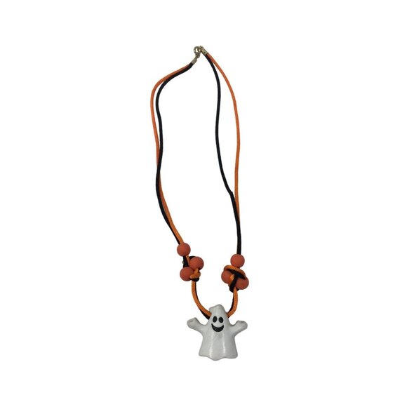 Applause Inc. Halloween Ghost Necklace (Orange, Black, White) - Picture 1 of 5